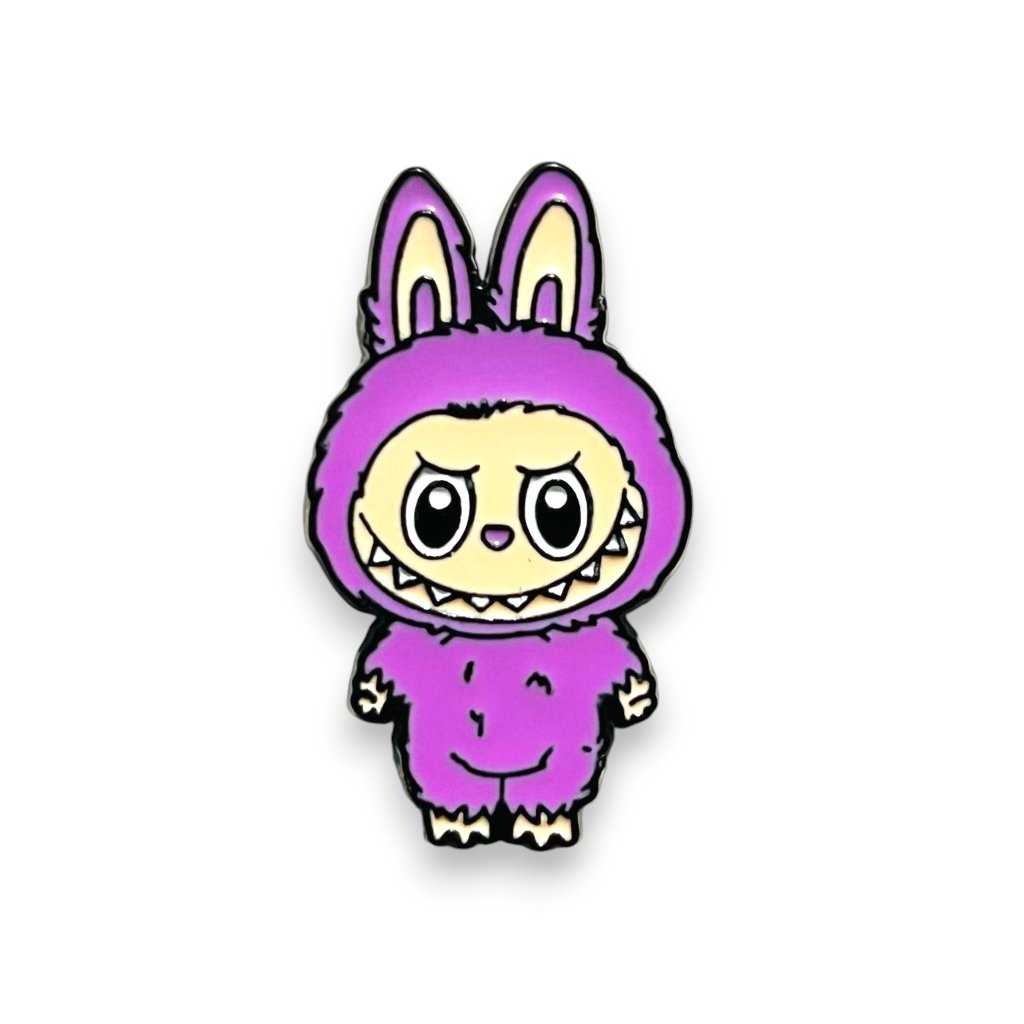 Labubu Purple Smiling Fan Art Enamel Pin Lapel Pin